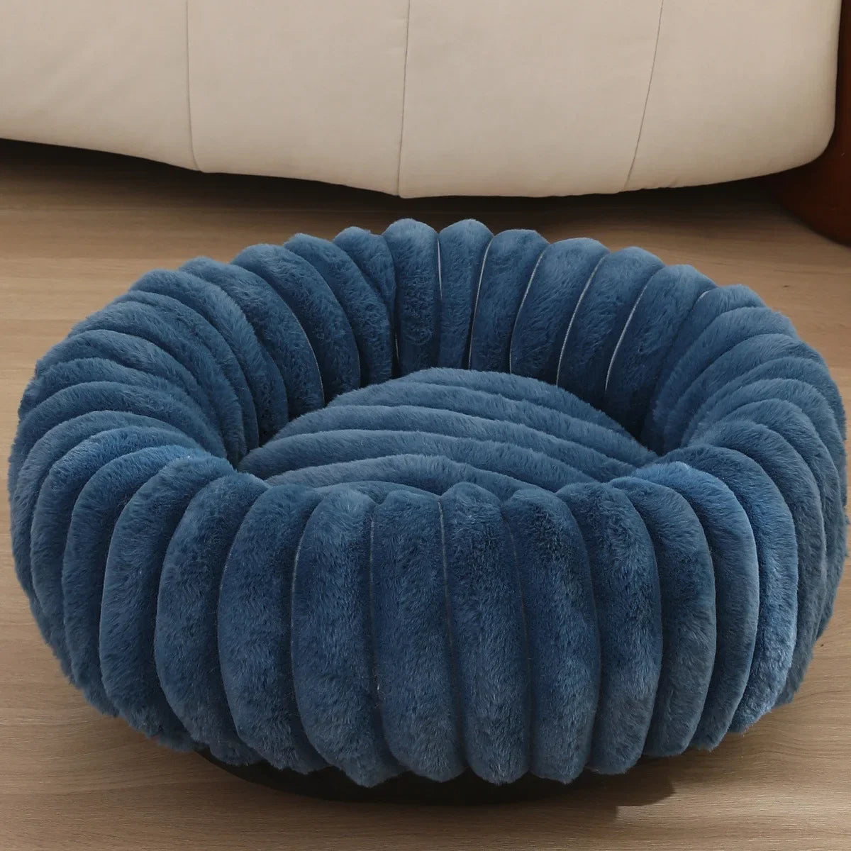 Lit Rond en Peluche pour Animaux – Couchage Chaud d'Hiver, 40 à 70 cm