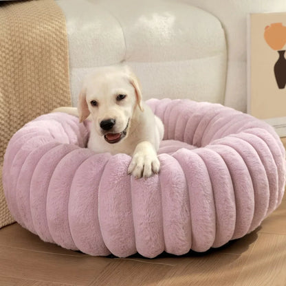 Lit Rond en Peluche pour Animaux – Couchage Chaud d'Hiver, 40 à 70 cm