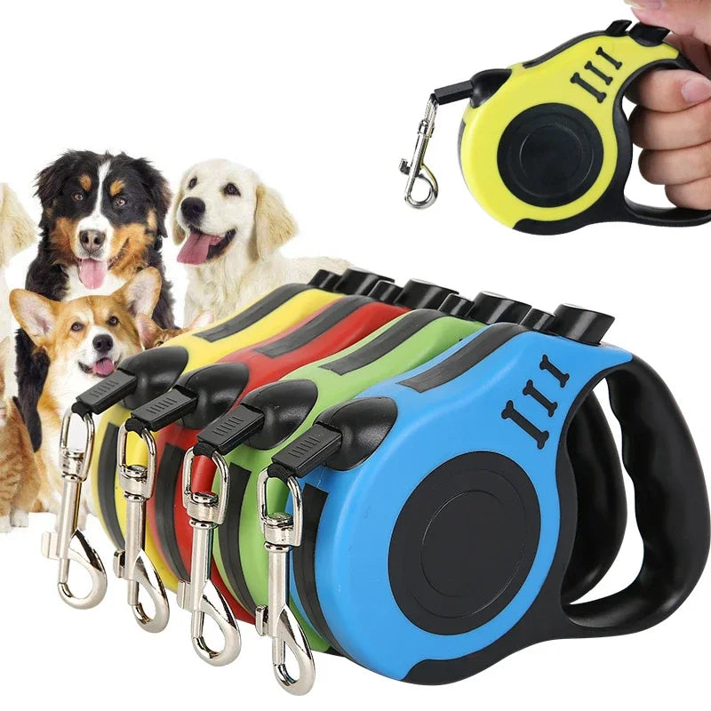 Laisse Rétractable Automatique pour Chien – 3M ou 5M, Frein et Blocage Sécurisé