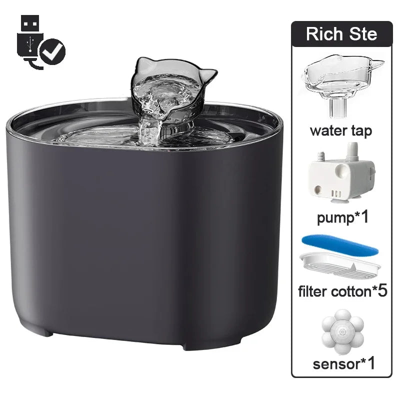 Fontaine à Eau Électrique pour Chat et Chien – Filtration USB, Fonctionnement Silencieux