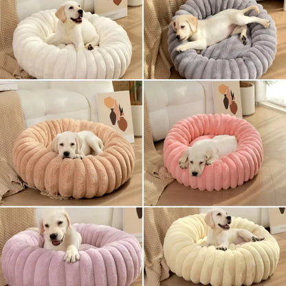 Lit Rond en Peluche pour Animaux – Couchage Chaud d'Hiver, 40 à 70 cm