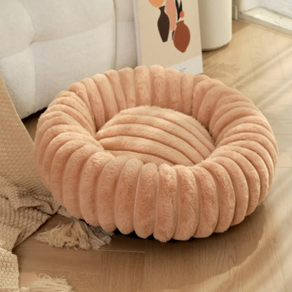 Lit Rond en Peluche pour Animaux – Couchage Chaud d'Hiver, 40 à 70 cm
