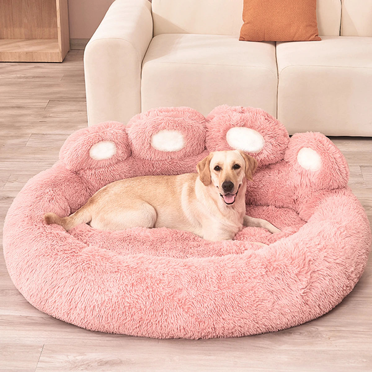 Panier Rond Douillet pour Chien et Chat – Coussin Coton Respirant, 4 Tailles