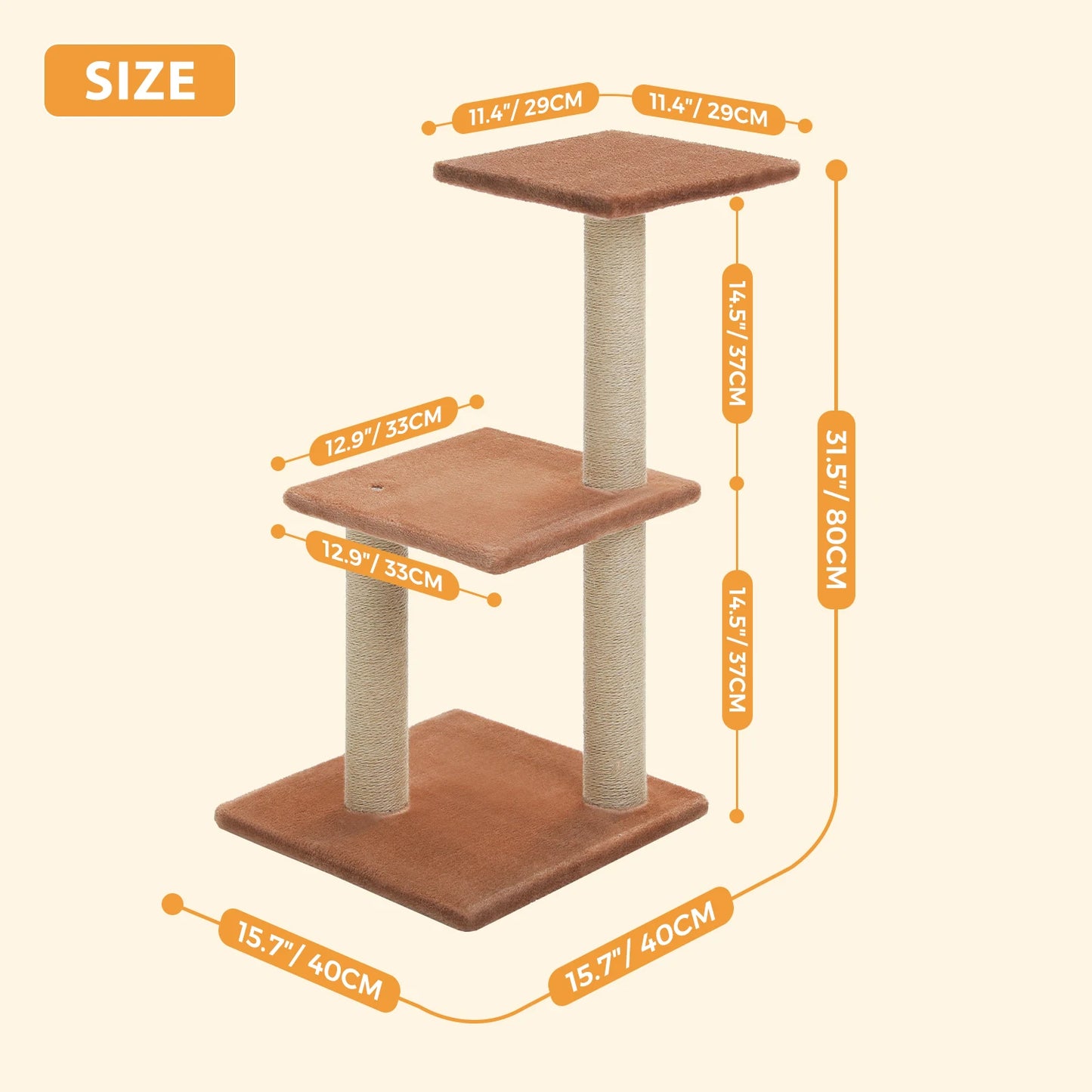 Arbre à Chat Griffoir en Sisal avec Hamac – Tour d'Activité 3 Niveaux