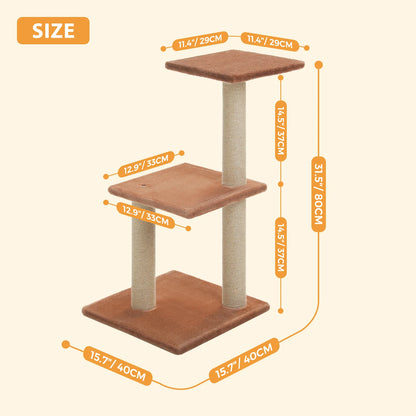 Arbre à Chat Griffoir en Sisal avec Hamac – Tour d'Activité 3 Niveaux