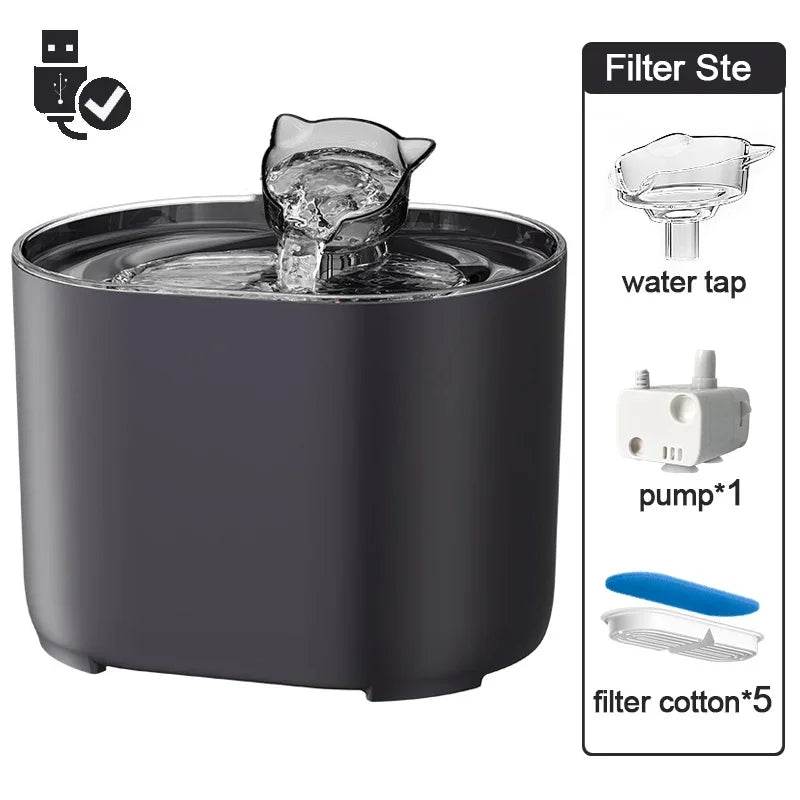 Fontaine à Eau Électrique pour Chat et Chien – Filtration USB, Fonctionnement Silencieux