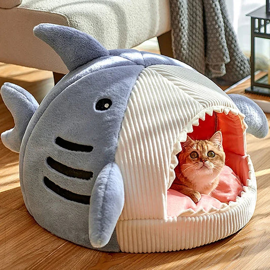 Lit Chauffant Requin en Coton pour Chat – Douillet et Confortable, 3 Tailles