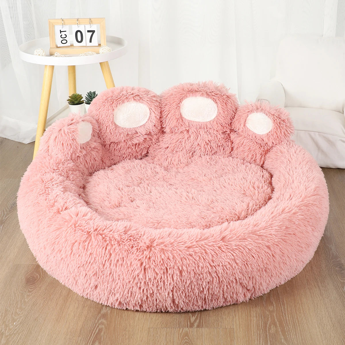 Panier Rond Douillet pour Chien et Chat – Coussin Coton Respirant, 4 Tailles