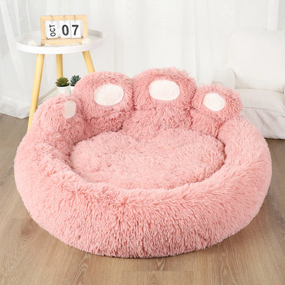 Panier Rond Douillet pour Chien et Chat – Coussin Coton Respirant, 4 Tailles