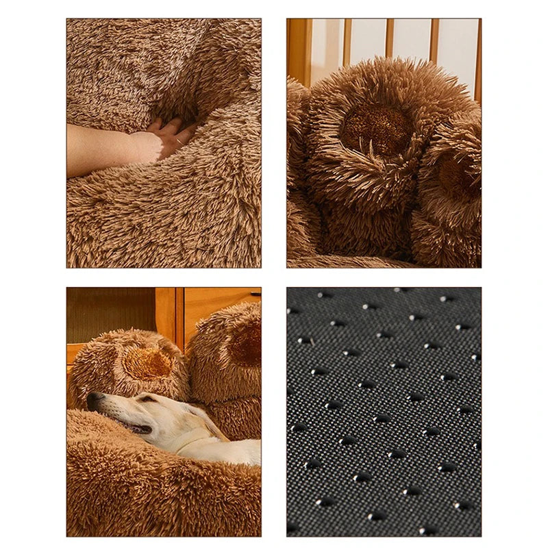 Panier Rond Douillet pour Chien et Chat – Coussin Coton Respirant, 4 Tailles