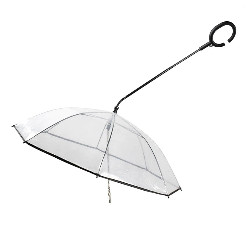 Parapluie Transparent pour Chien avec Laisse Intégrée – Manche Ajustable, Protection Pluie