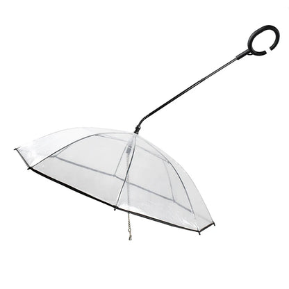 Parapluie Transparent pour Chien avec Laisse Intégrée – Manche Ajustable, Protection Pluie