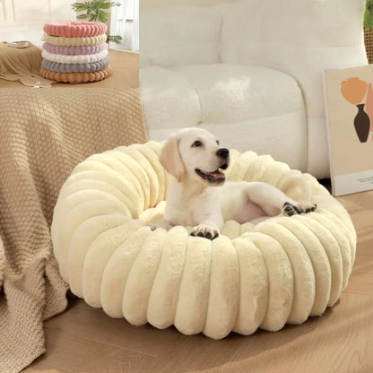 Lit Rond en Peluche pour Animaux – Couchage Chaud d'Hiver, 40 à 70 cm