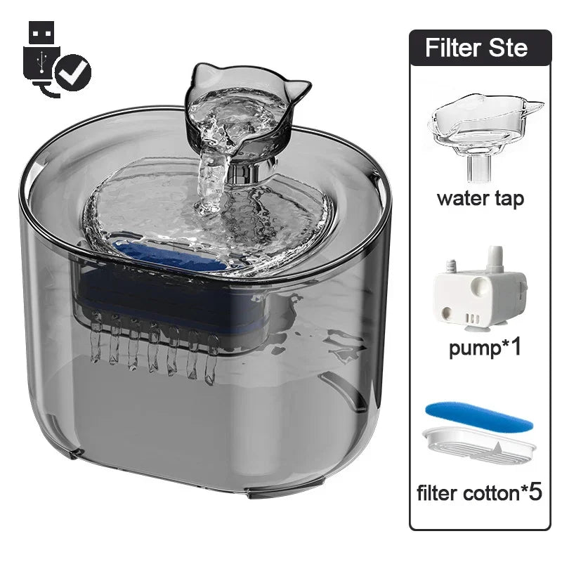 Fontaine à Eau Électrique pour Chat et Chien – Filtration USB, Fonctionnement Silencieux