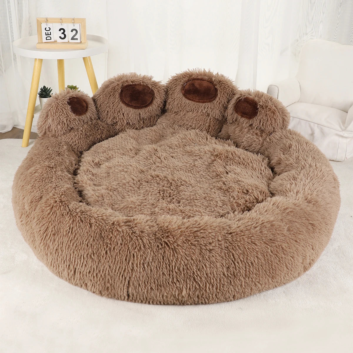Panier Rond Douillet pour Chien et Chat – Coussin Coton Respirant, 4 Tailles