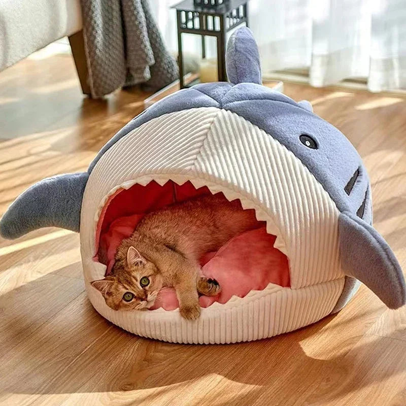Lit Chauffant Requin en Coton pour Chat – Douillet et Confortable, 3 Tailles