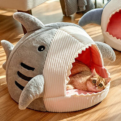 Lit Chauffant Requin en Coton pour Chat – Douillet et Confortable, 3 Tailles
