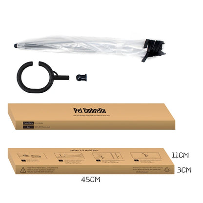 Parapluie Transparent pour Chien avec Laisse Intégrée – Manche Ajustable, Protection Pluie