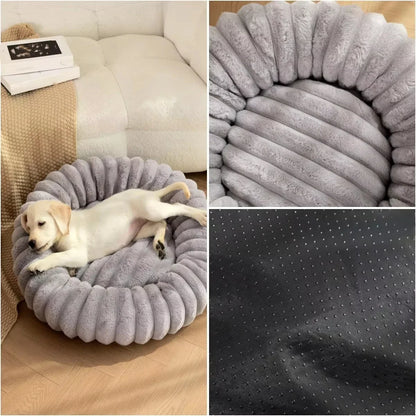 Lit Rond en Peluche pour Animaux – Couchage Chaud d'Hiver, 40 à 70 cm