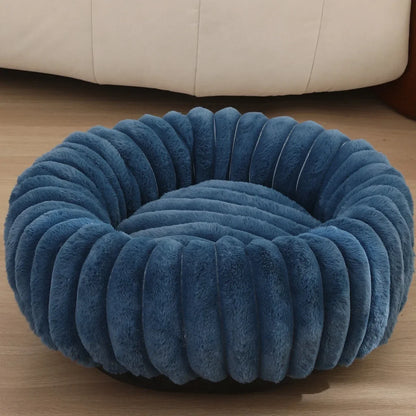 Lit Rond en Peluche pour Animaux – Couchage Chaud d'Hiver, 40 à 70 cm