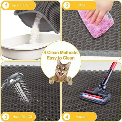 Tapis de Litière Antidérapant pour Chat – Double Couche, Imperméable, 5 Tailles