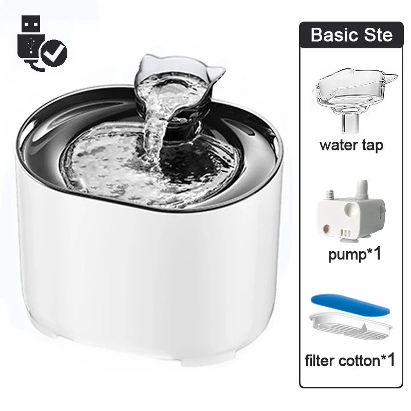 Fontaine à Eau Électrique pour Chat et Chien – Filtration USB, Fonctionnement Silencieux