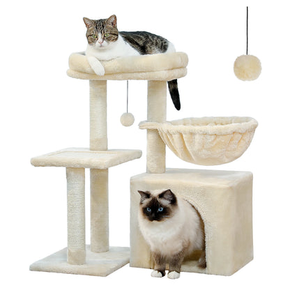 Arbre à Chat Griffoir en Sisal avec Hamac – Tour d'Activité 3 Niveaux