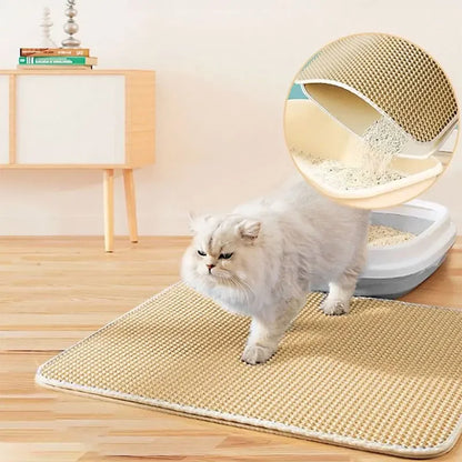 Tapis de Litière Antidérapant pour Chat – Double Couche, Imperméable, 5 Tailles