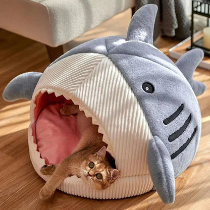 Lit Chauffant Requin en Coton pour Chat – Douillet et Confortable, 3 Tailles