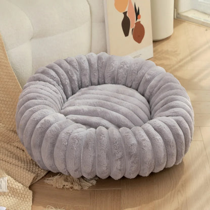 Lit Rond en Peluche pour Animaux – Couchage Chaud d'Hiver, 40 à 70 cm