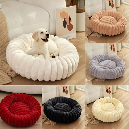 Lit Rond en Peluche pour Animaux – Couchage Chaud d'Hiver, 40 à 70 cm